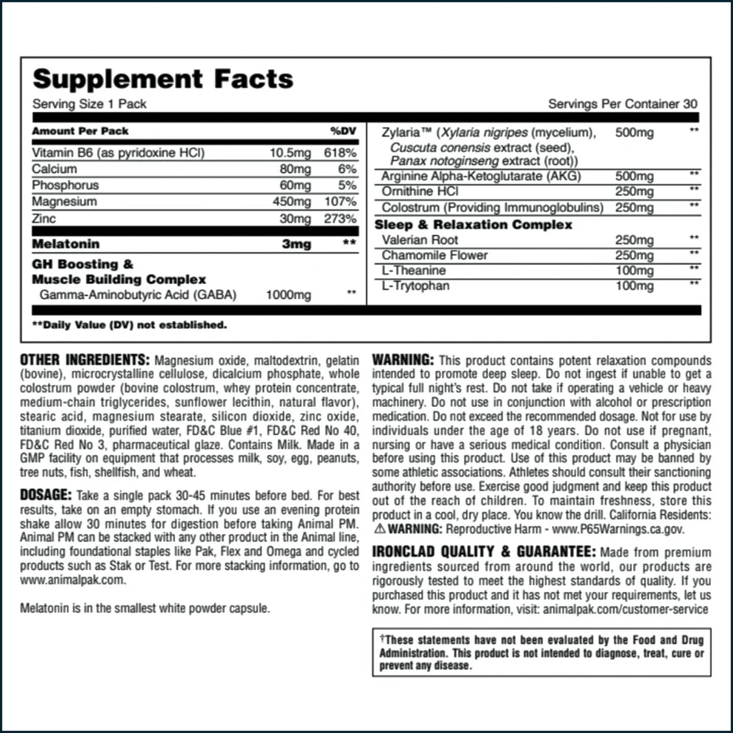 Animal PM Anabolic Recovery, 30 Packs