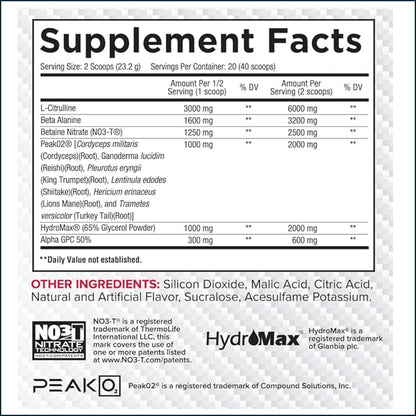 Core Nutritionals Pump Non-Stim Pre-Workout, 20/40 Servings