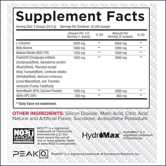 Core Nutritionals Pump Non-Stim Pre-Workout, 20/40 Servings