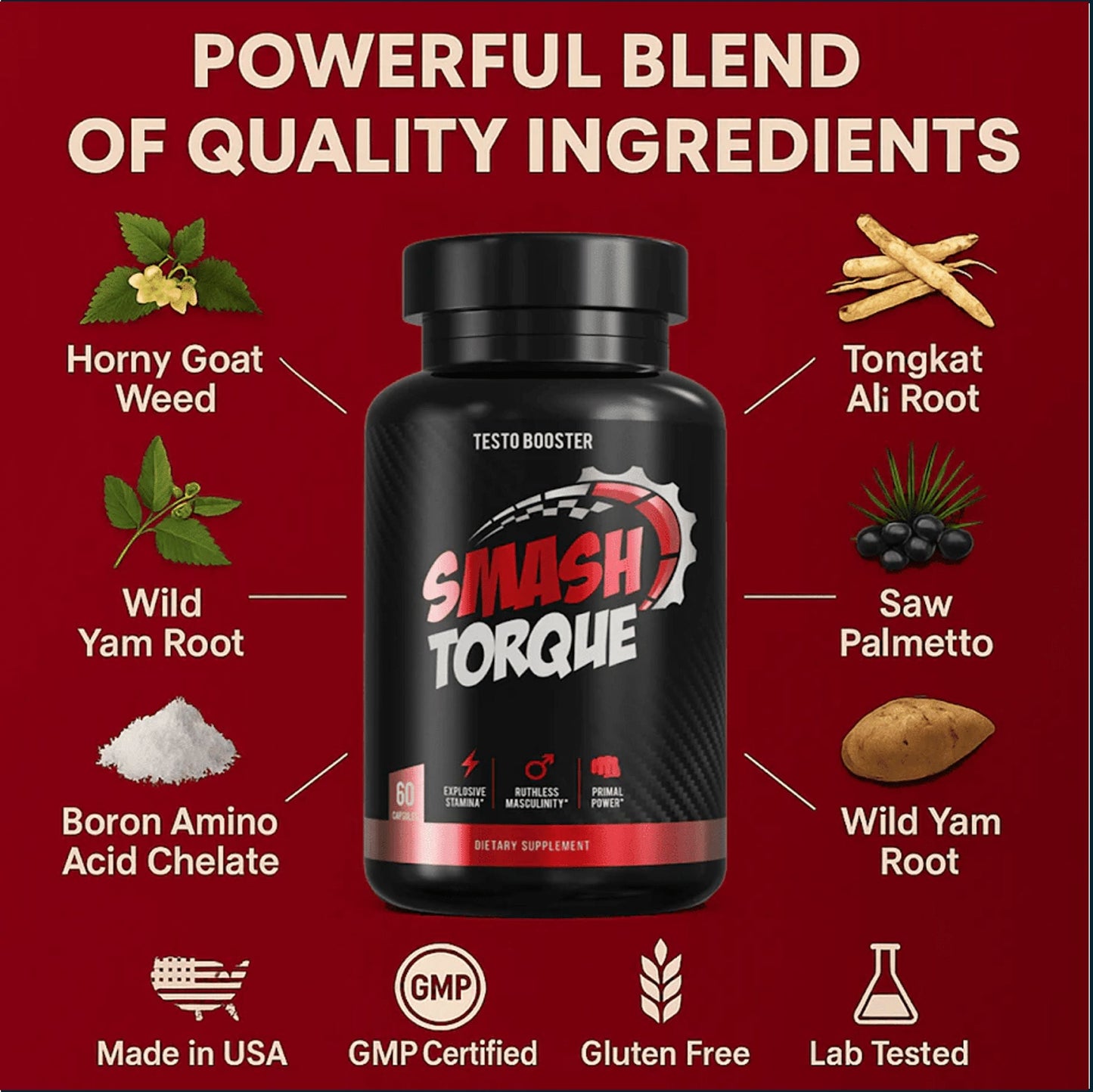 Smash Torque Testo Booster, 60 Capsules