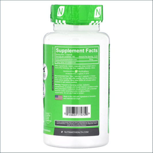 NutraKey DHEA 50mg, 100 Capsules