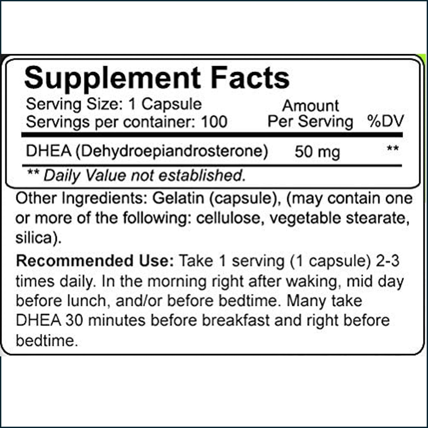 NutraKey DHEA 50mg, 100 Capsules