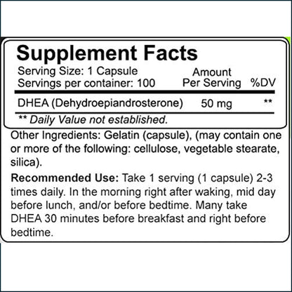 NutraKey DHEA 50mg, 100 Capsules