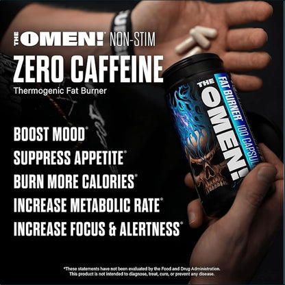 JNX Sports The Omen! Non-Stim Fat Burner, 100 Capsules