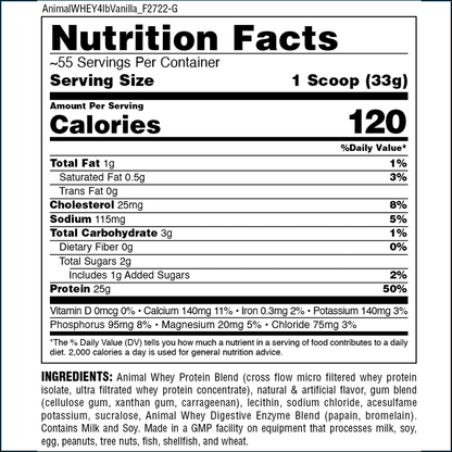 Animal Isolate Loaded Whey, 4lbs