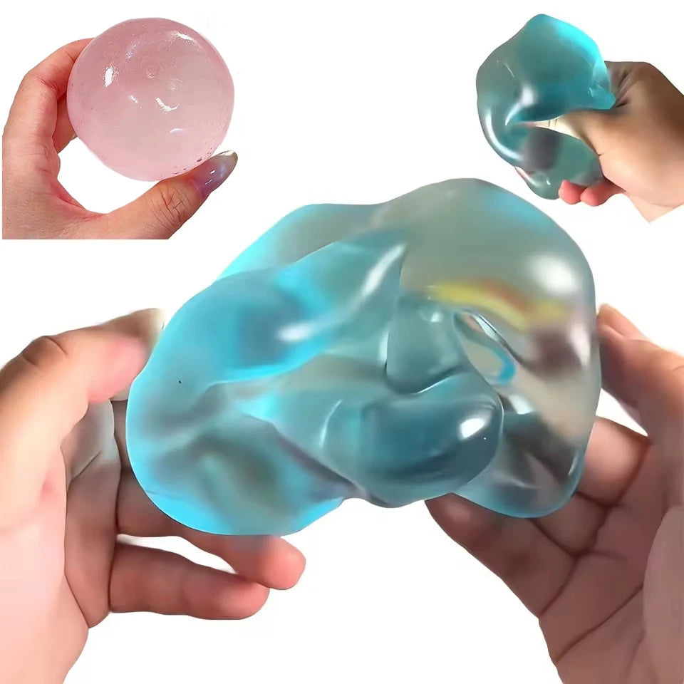 Blue Maltose Squishy Toy, Soft Simulated Transparent Slow Rising Sensory Fidget, Anti Stress Decompression Toy