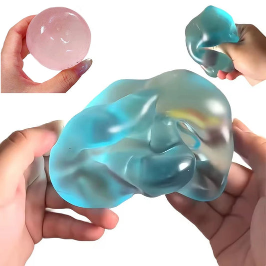 Blue Maltose Squishy Toy, Soft Simulated Transparent Slow Rising Sensory Fidget, Anti Stress Decompression Toy