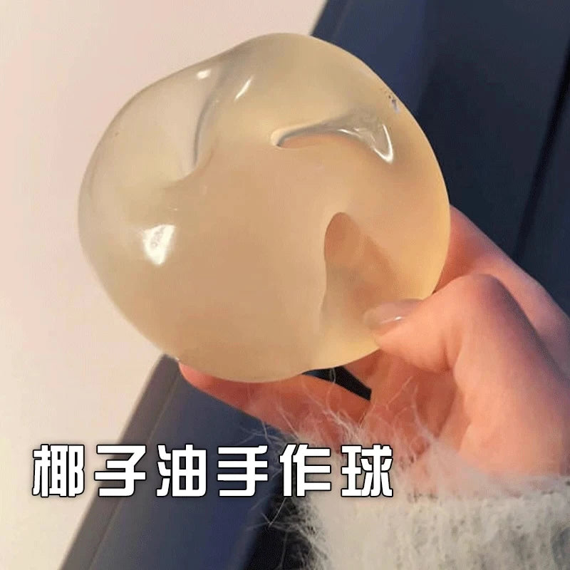 Blue Maltose Squishy Toy, Soft Simulated Transparent Slow Rising Sensory Fidget, Anti Stress Decompression Toy