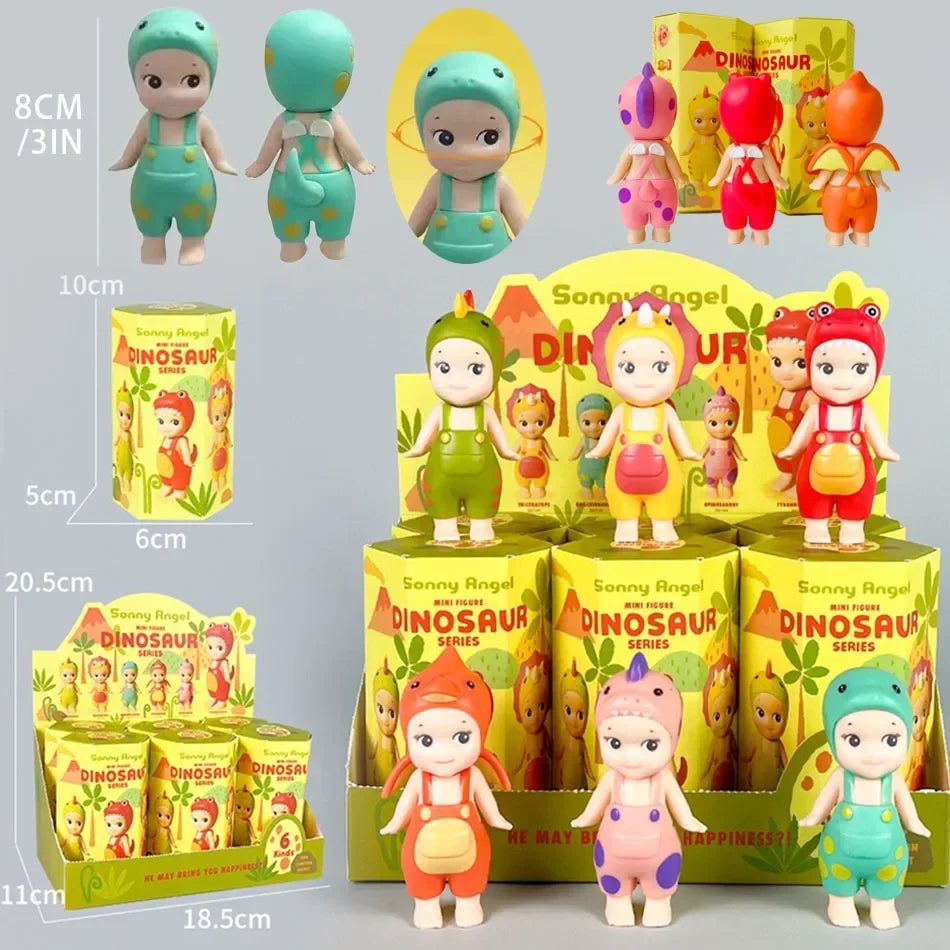 New Sonny Angel Dinosaur Series Hippers Harvest Cute Hippie Doll Trendy Car Mobile Phone Ornaments Dumplings Children'S Toy Gift