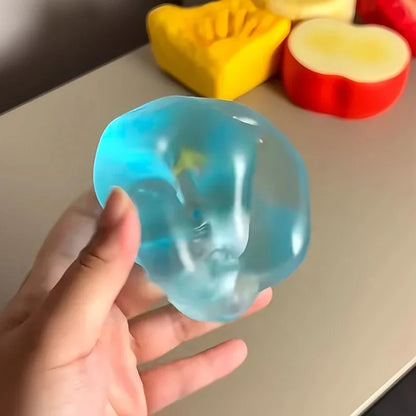Blue Maltose Squishy Toy, Soft Simulated Transparent Slow Rising Sensory Fidget, Anti Stress Decompression Toy