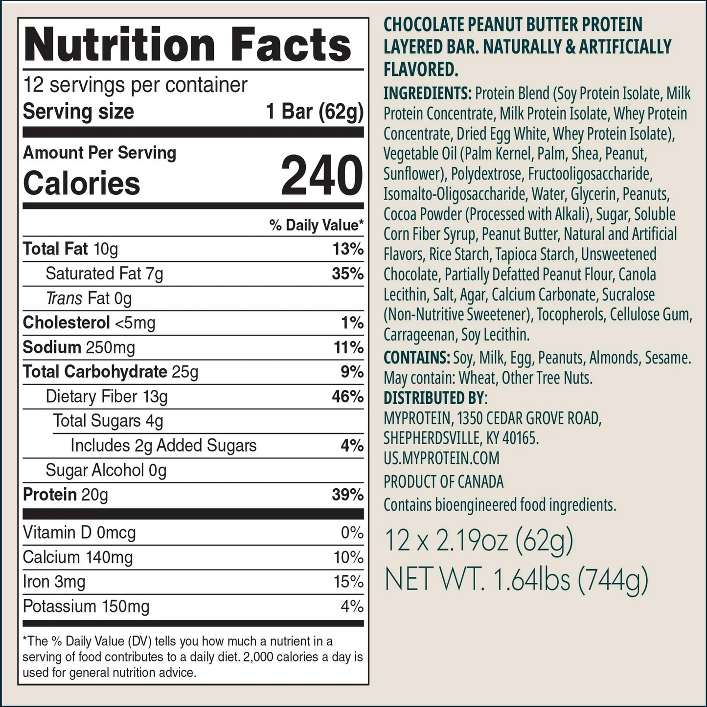 MyProtein Layered Protein Bar, Single
