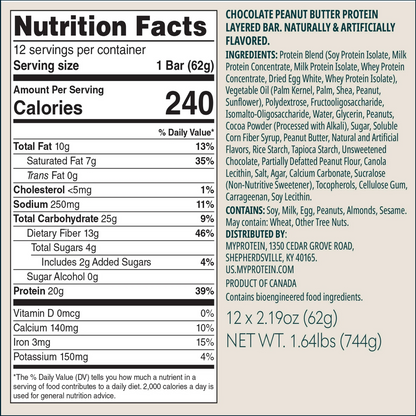 MyProtein Layered Protein Bar, Single